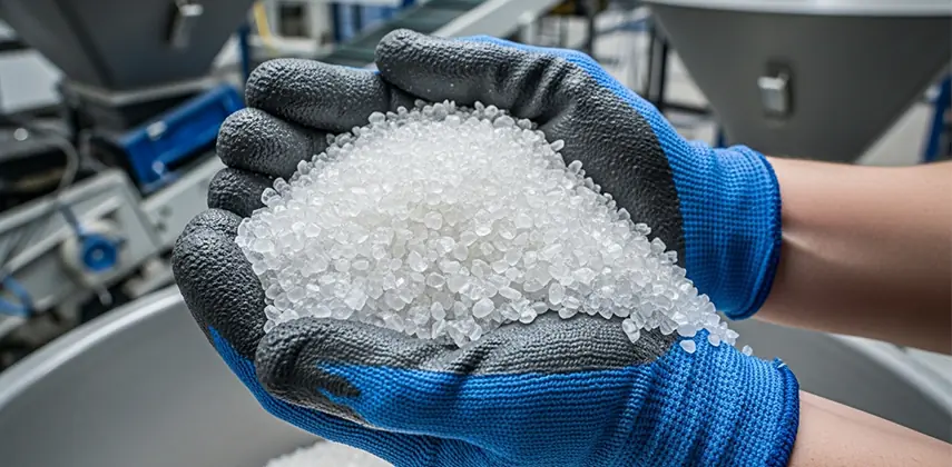 Geri dönüştürülmüş plastik granül hammadde ve polietilen boncuklar