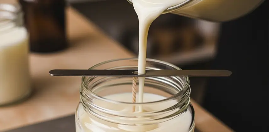 Bardak mum yapımında parafinin camdan ayrılmaması için doğru döküm anı